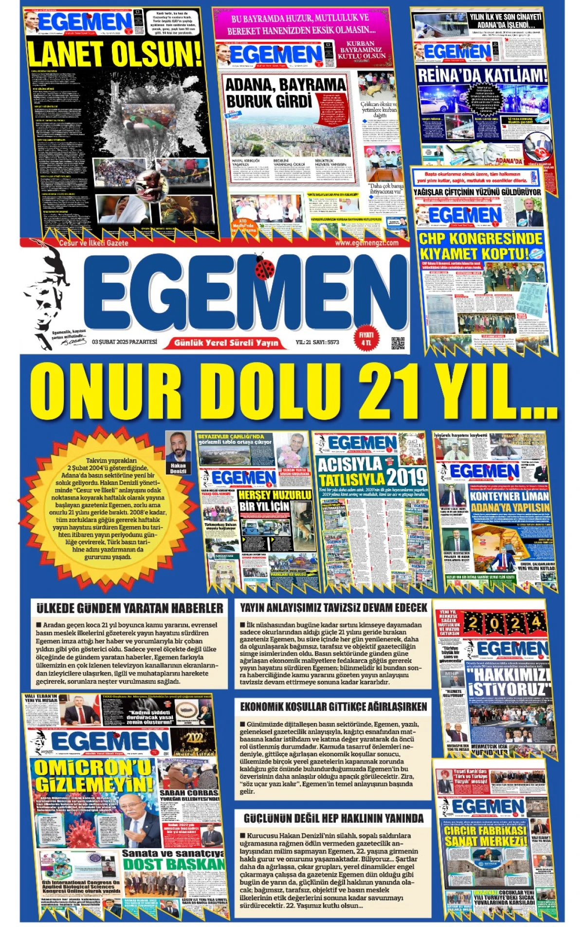 EGEMEN 22 YAŞINDA