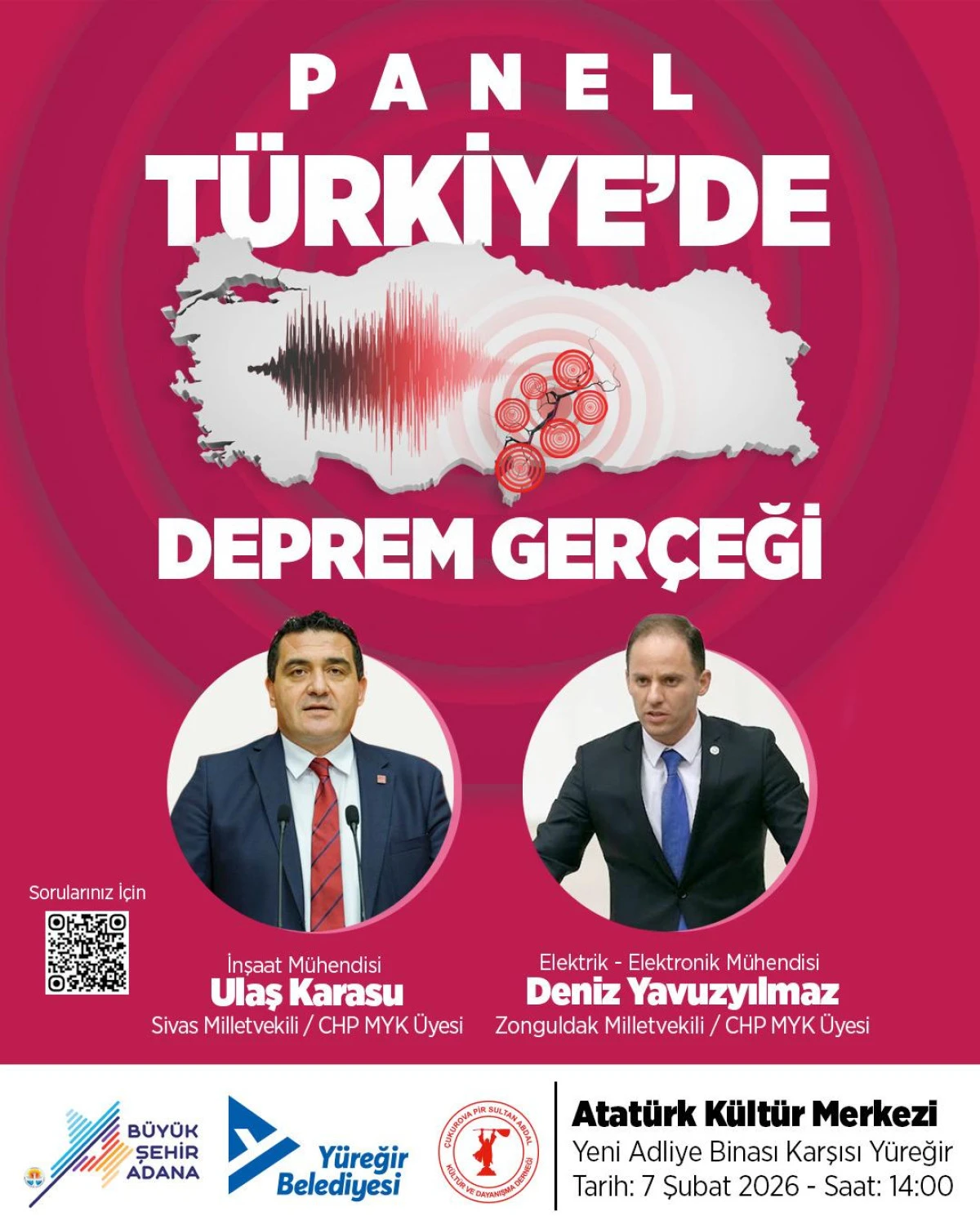 B&uuml;y&uuml;kşehir ve Y&uuml;reğir&rsquo;den  &ldquo;Deprem Ger&ccedil;eği&rdquo; paneli