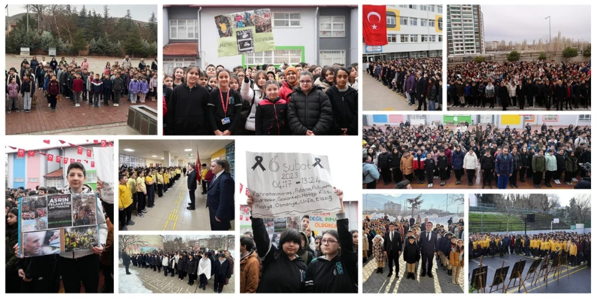 Ders &ouml;ncesi 6 Şubat anısına saygı duruşu